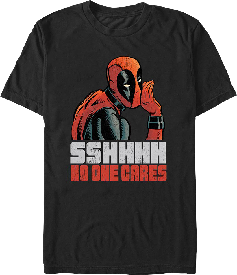 Deadpool Sshhhh No One Cares Marvel Comics T-Shirt product image 1