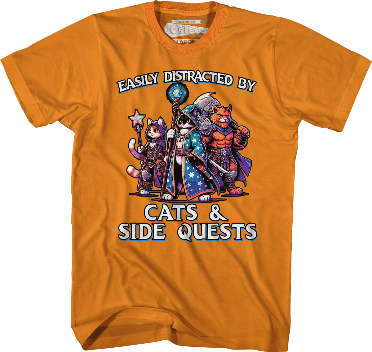 Easily Distracted By Cats & Side Quests T-Shirt product image 5