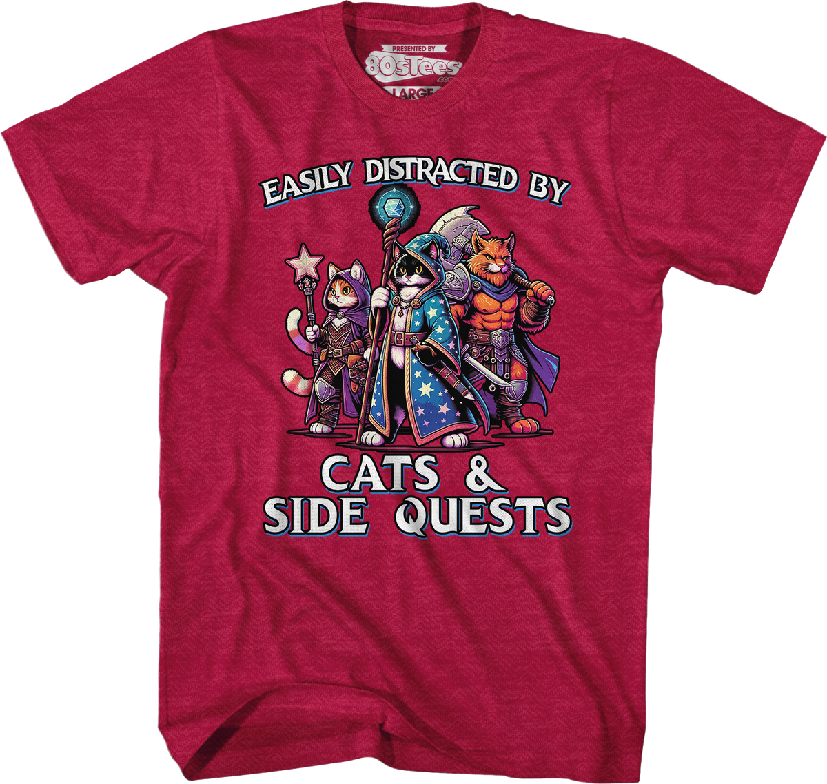 Easily Distracted By Cats & Side Quests T-Shirt product image 6