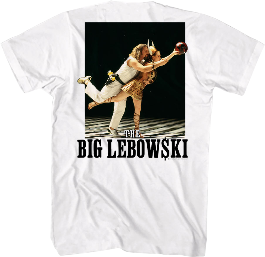 Front & Back The Dude Abides Big Lebowski T-Shirt product image 3
