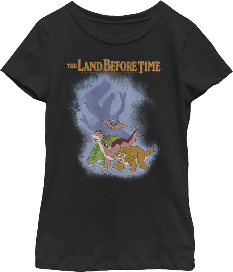 Girls Youth Sharptooth Shadow Land Before Time Shirt product image 1