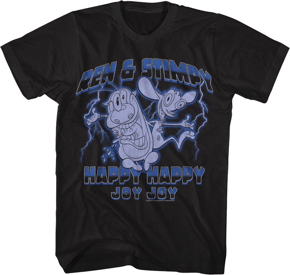 Happy Joy Lightning Ren And Stimpy T-Shirt product image 1