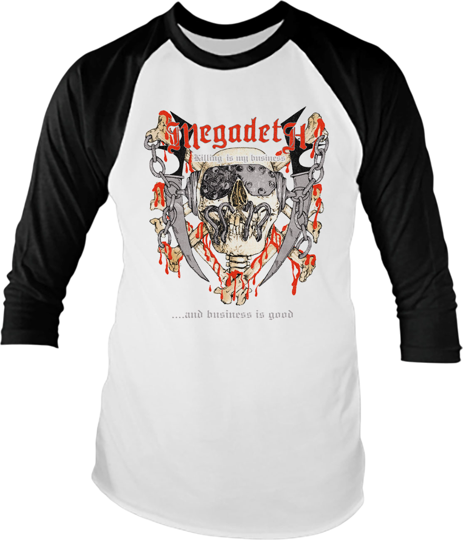 Killing Is My Business Megadeth Raglan Baseball Shirt product image 1
