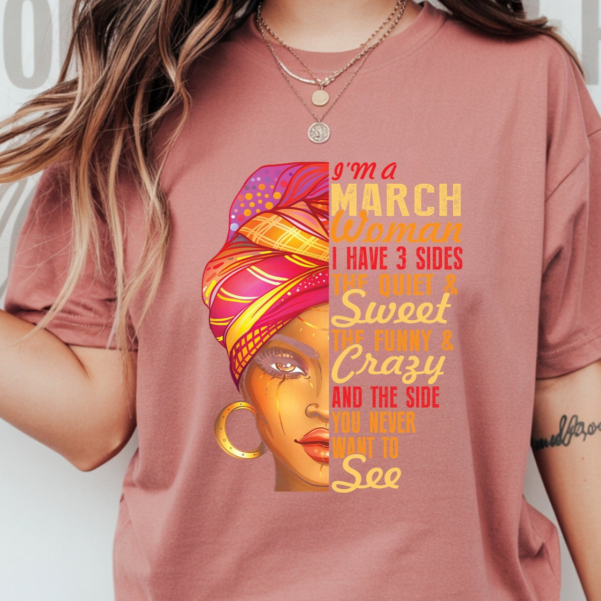 March Woman T-Shirt – I Have 3 Sides Funny Birthday Gift product image 5