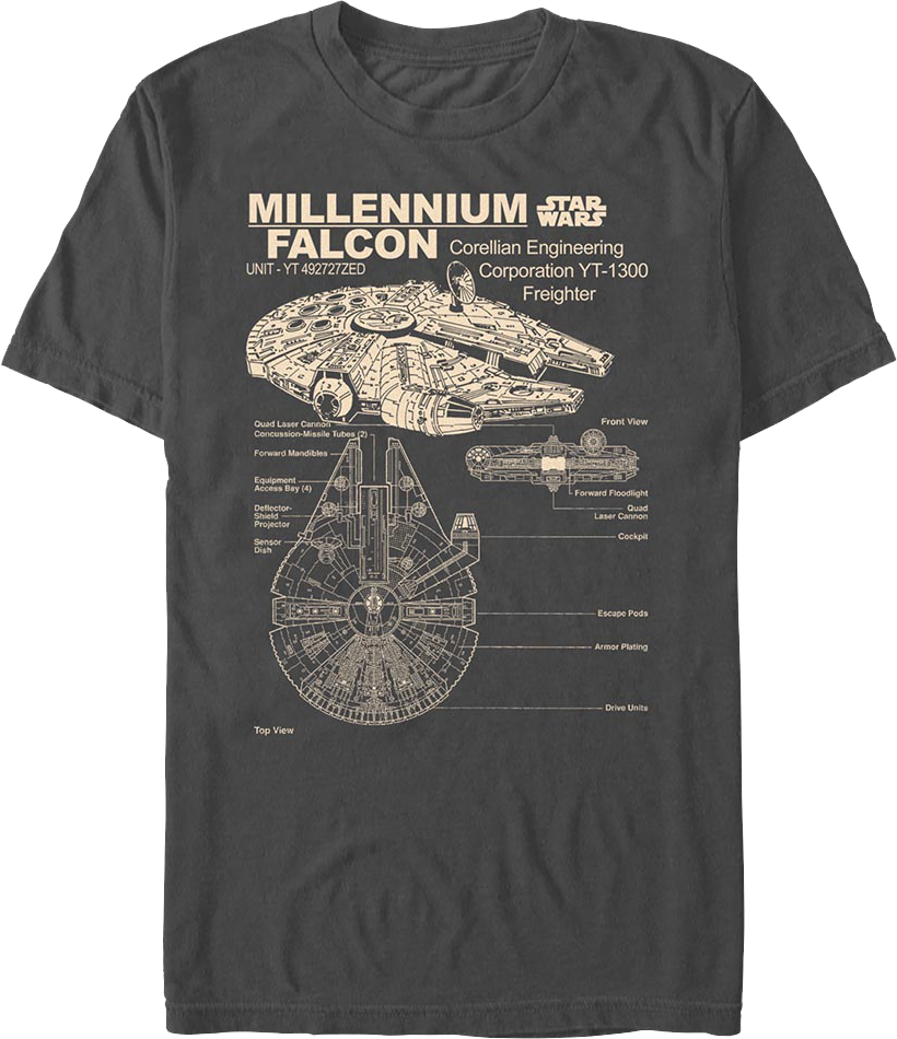 Millennium Falcon Views Star Wars T-Shirt product image 1
