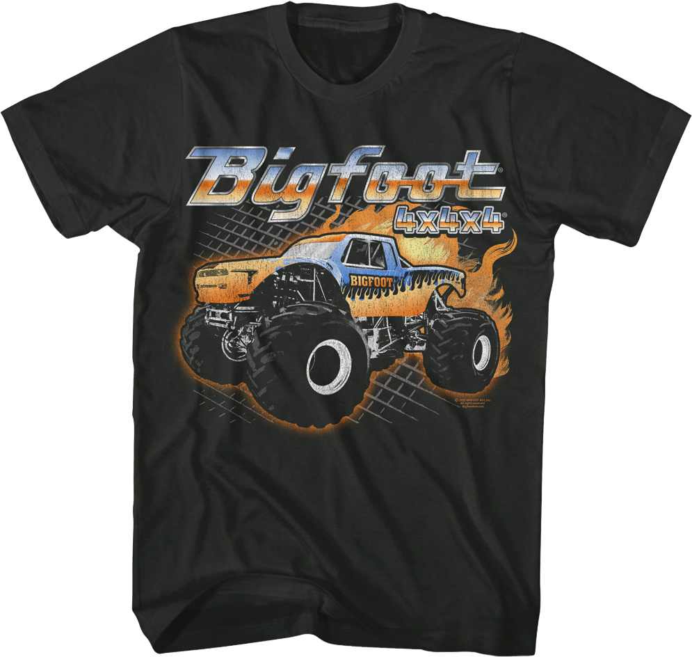 Truck On Fire Bigfoot T-Shirt product image 1