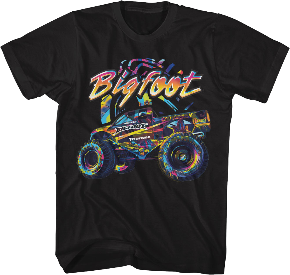 Multicolor Monster Truck Bigfoot T-Shirt product image 1