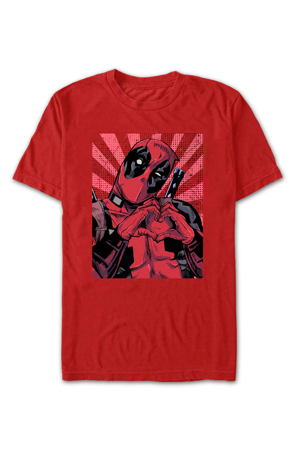 Red Deadpool Heart Hands Marvel Comics T-Shirt product image 2