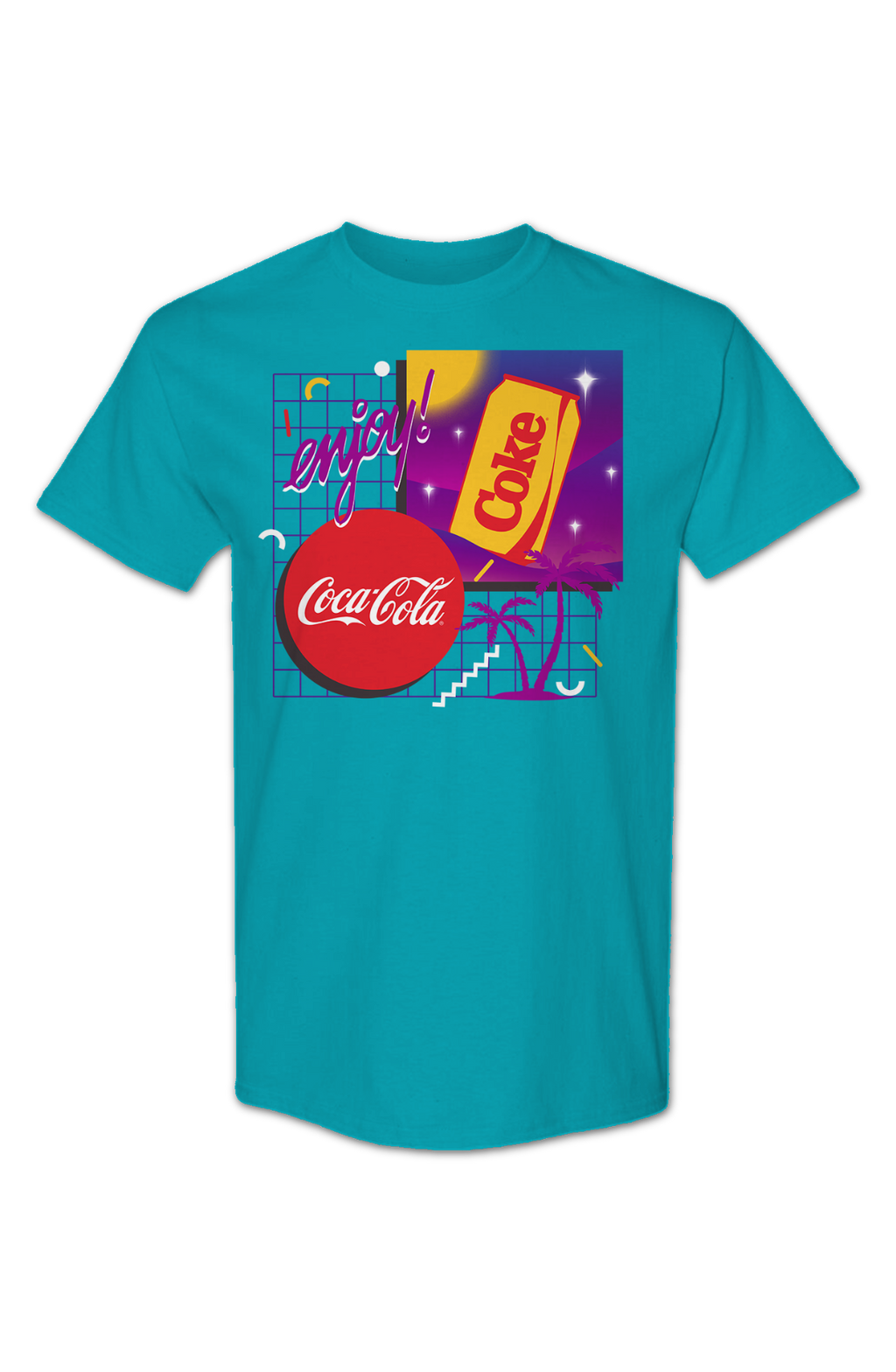 Retro Gridlines Enjoy Coca-Cola T-Shirt product image 2