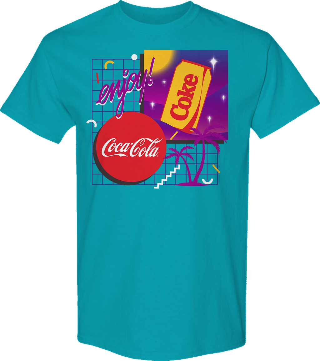 Retro Gridlines Enjoy Coca-Cola T-Shirt product image 1