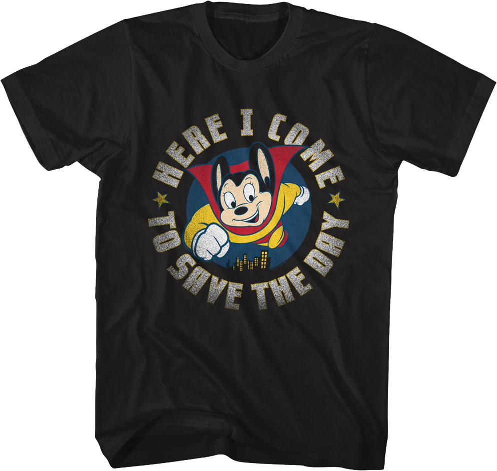 Retro Here I Come To Save The Day Mighty Mouse T-Shirt product image 1