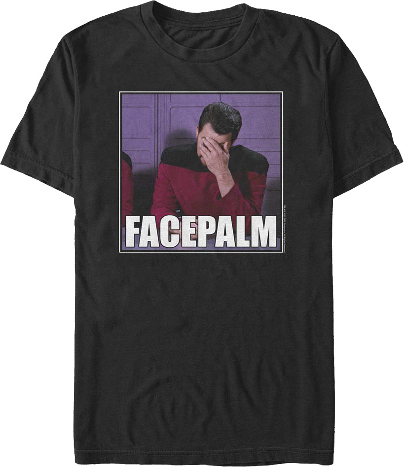 Riker Facepalm Star Trek The Next Generation T-Shirt product image 1