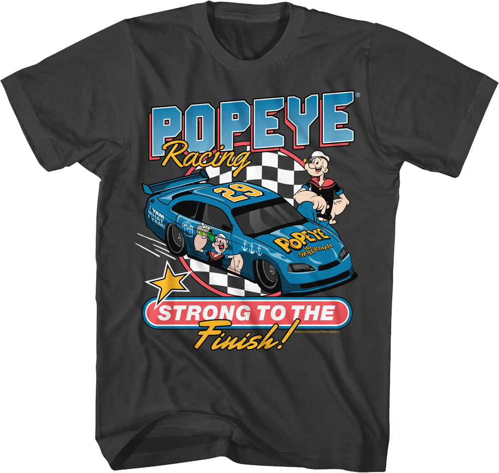 Strong To The Finish Racing Popeye T-Shirt product image 1