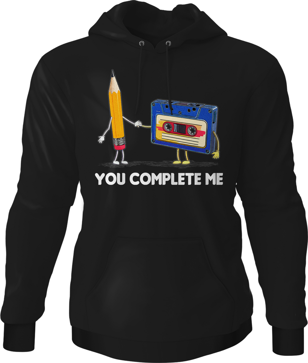 You Complete Me Pencil & Cassette Hoodie product image 1