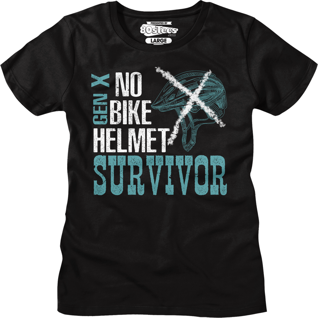 Womens No Bike Helmet Survivor Shirt product image 1