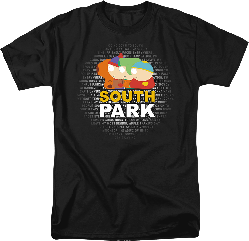 Theme Song Lyrics South Park T-Shirt product image 1