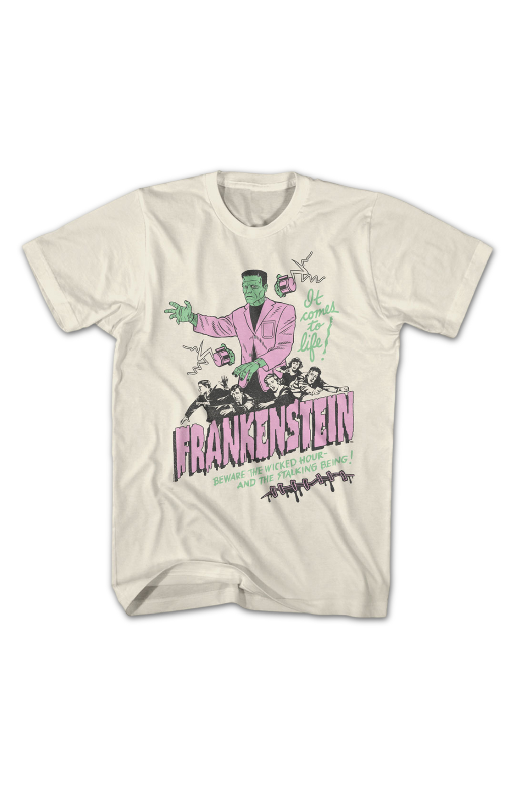 Vintage It Comes To Life Illustration Frankenstein T-Shirt product image 2