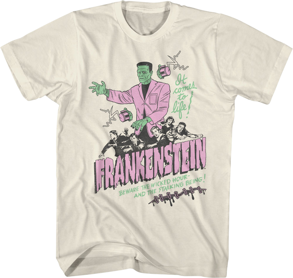 Vintage It Comes To Life Illustration Frankenstein T-Shirt product image 1