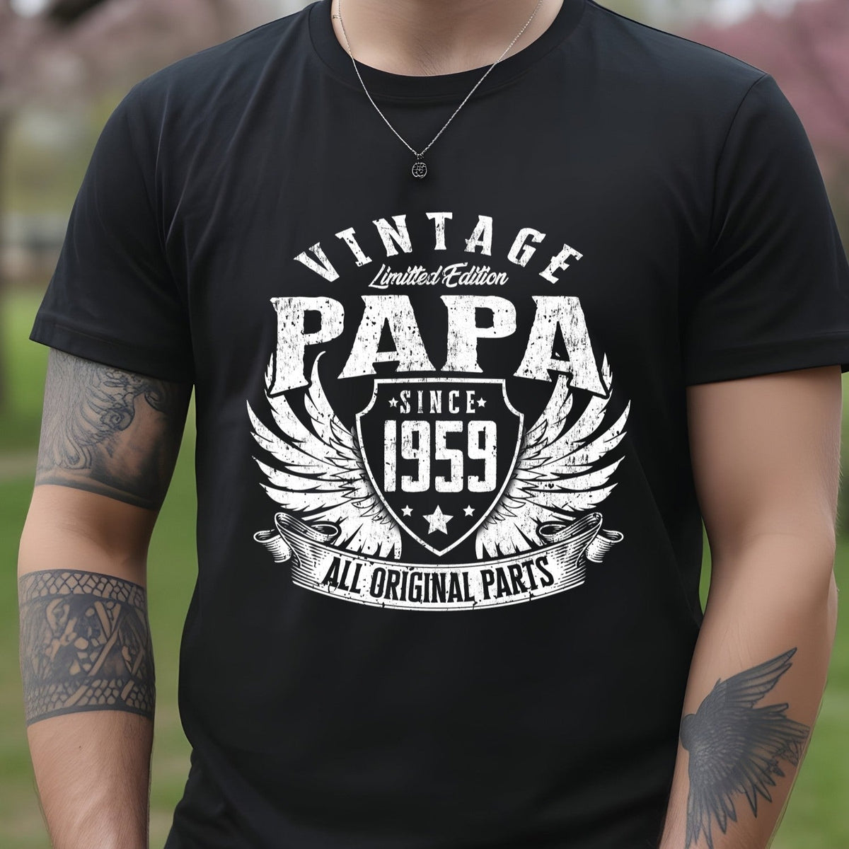 Vintage Papa 1959 T-Shirt - All Original Parts Retro product image 4
