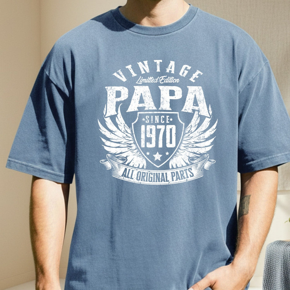Vintage Papa 1970 T-Shirt - All Original Parts Retro product image 2