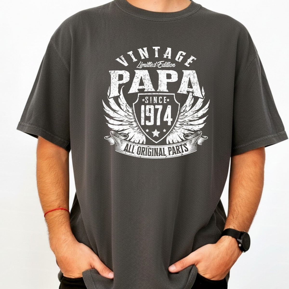 Vintage Papa 1974 T-Shirt - All Original Parts Retro product image 1