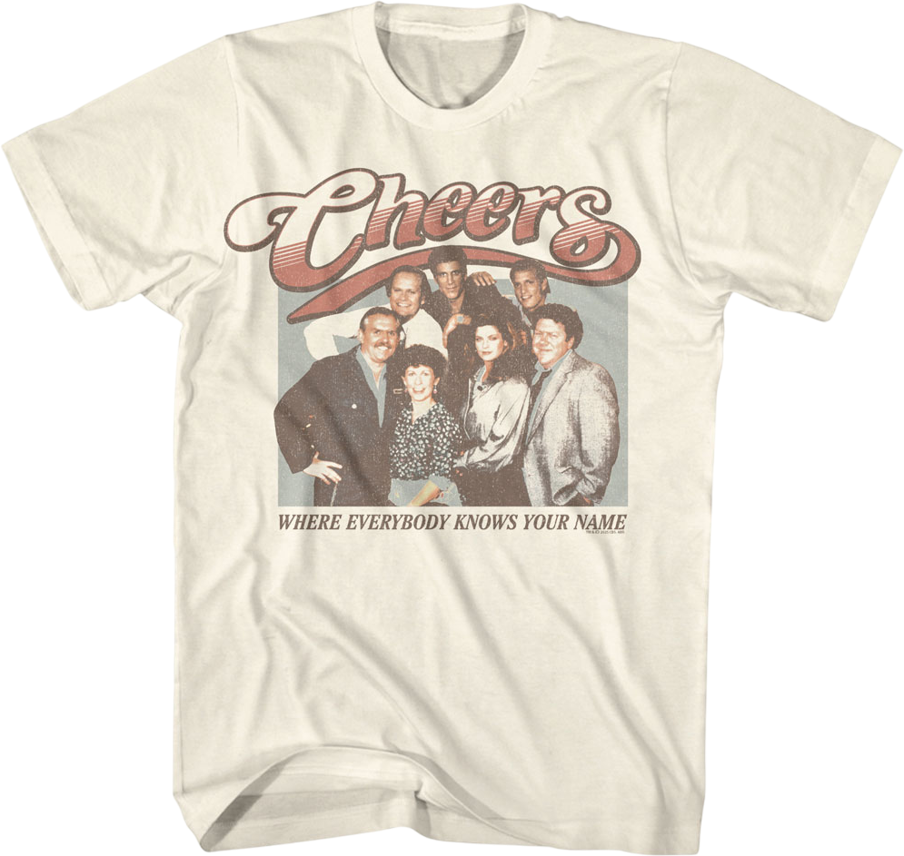Where Everybody Knows Your Name Cast Photo Cheers T-Shirt product image 1