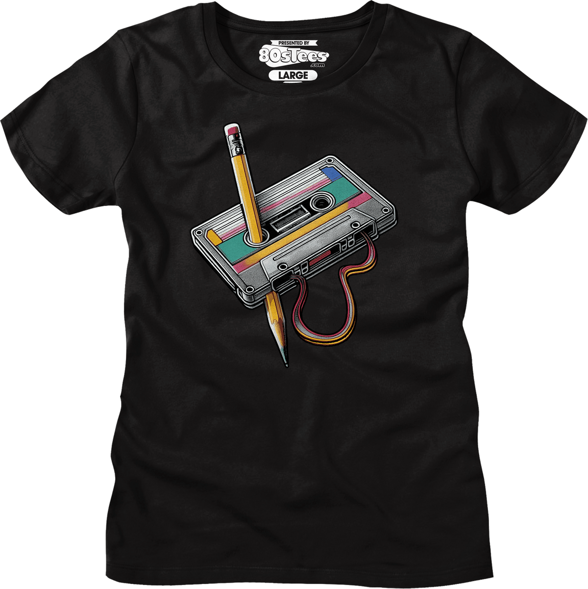 Womens Cassette Tape Rewind Shirt product image 1