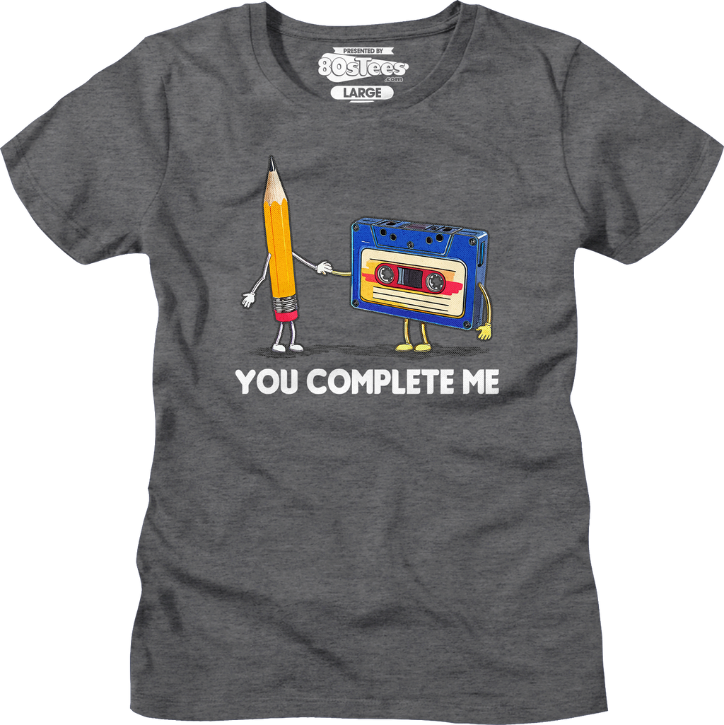 Womens You Complete Me Pencil & Cassette Shirt product image 3