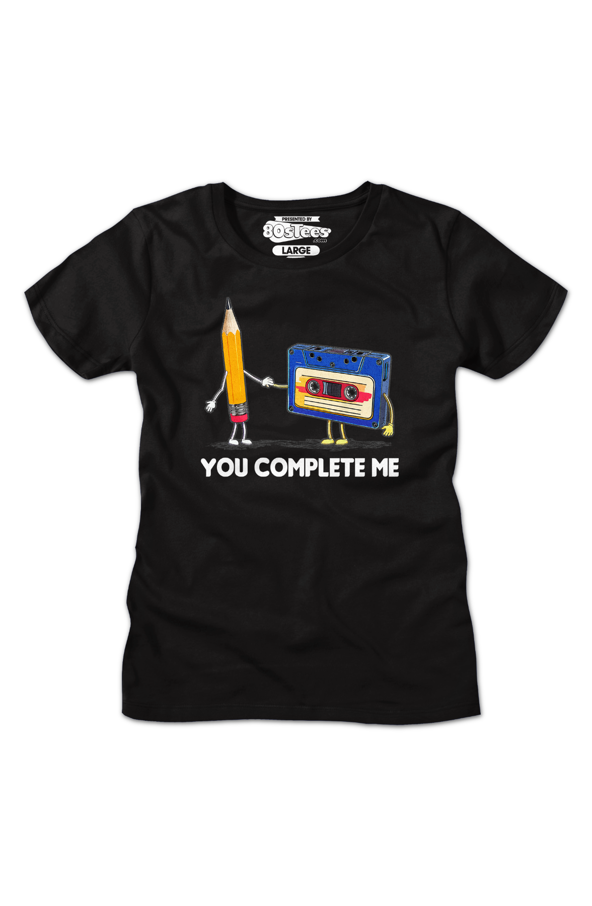 Womens You Complete Me Pencil & Cassette Shirt product image 2