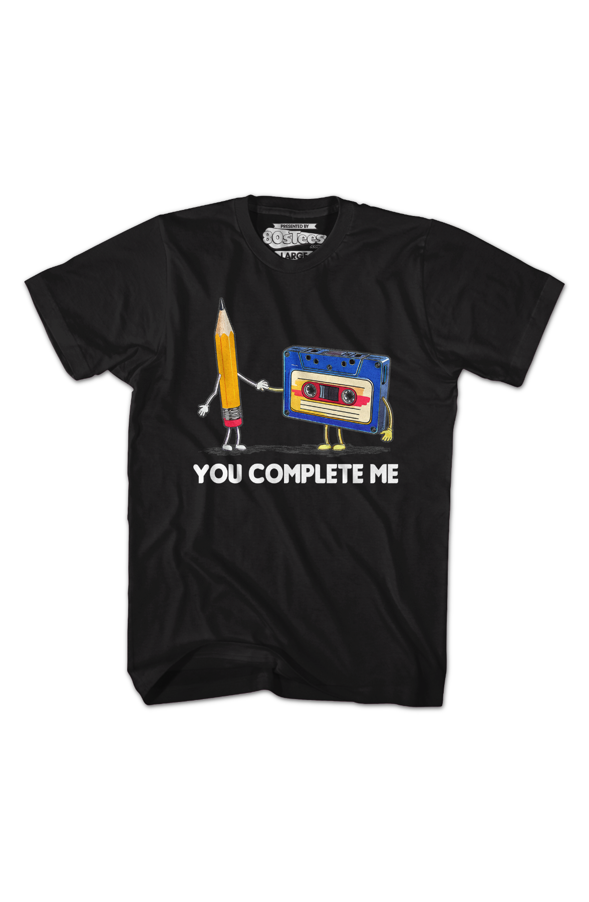 You Complete Me Pencil & Cassette T-Shirt product image 2