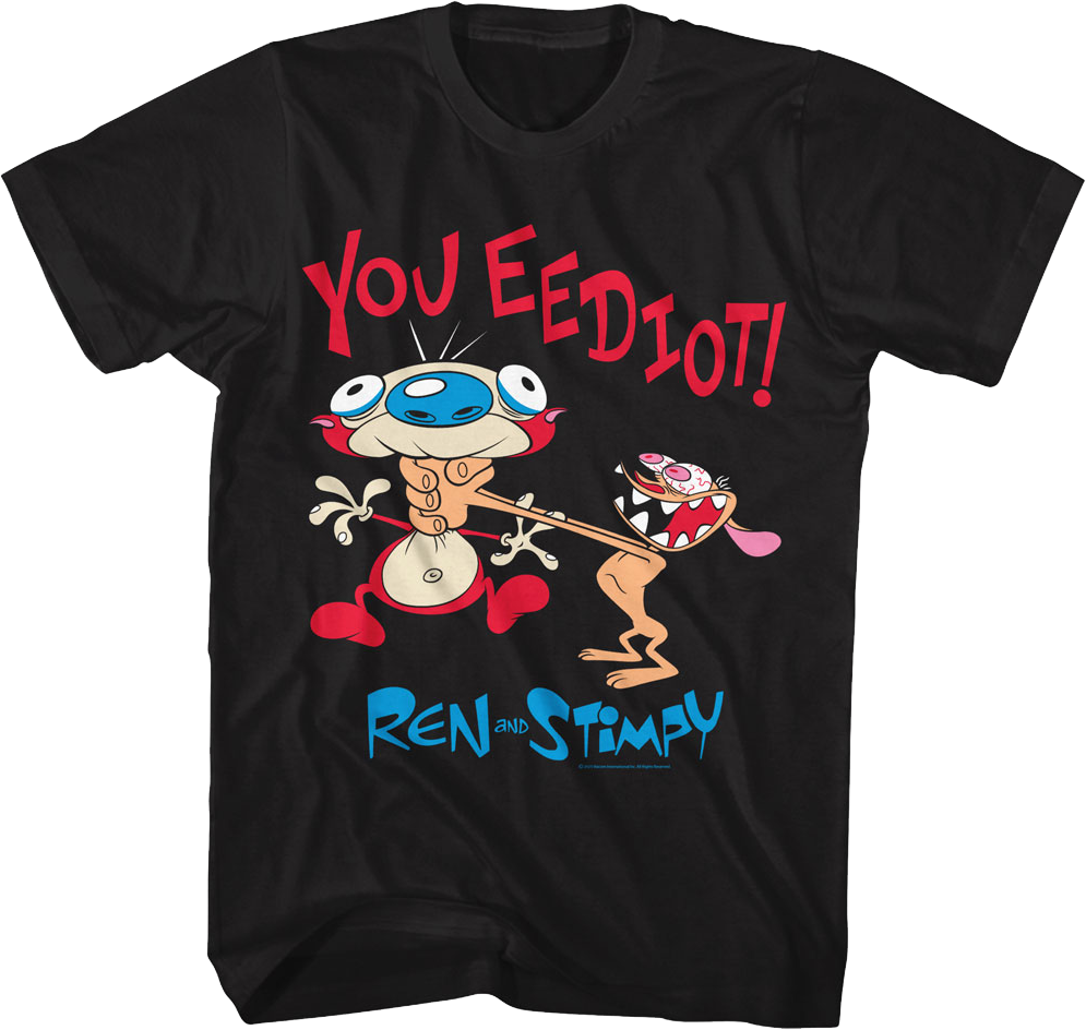 You Eediot Ren And Stimpy T-Shirt product image 1