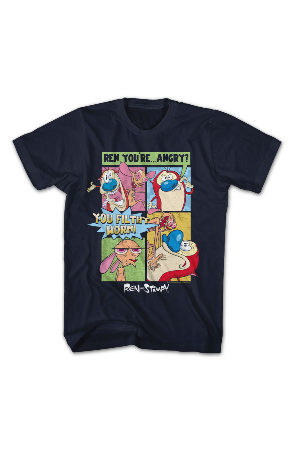 You Filthy Worm Ren And Stimpy T-Shirt product image 2
